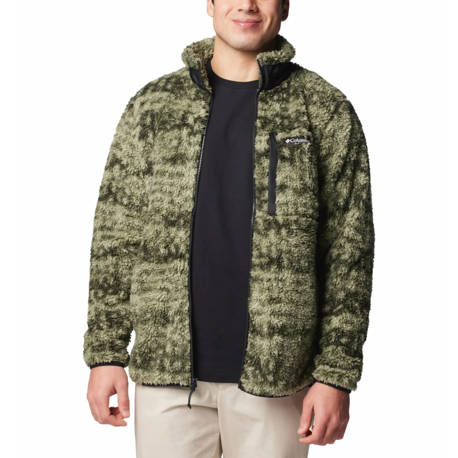 Columbia Men Green Winter Pass Printed II Fleece Jacket