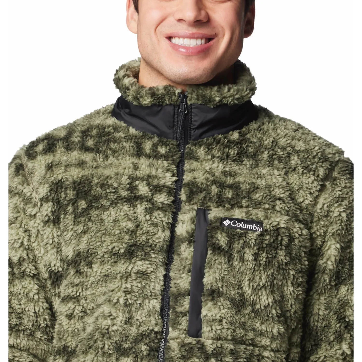 Columbia Men Green Winter Pass Printed II Fleece Jacket