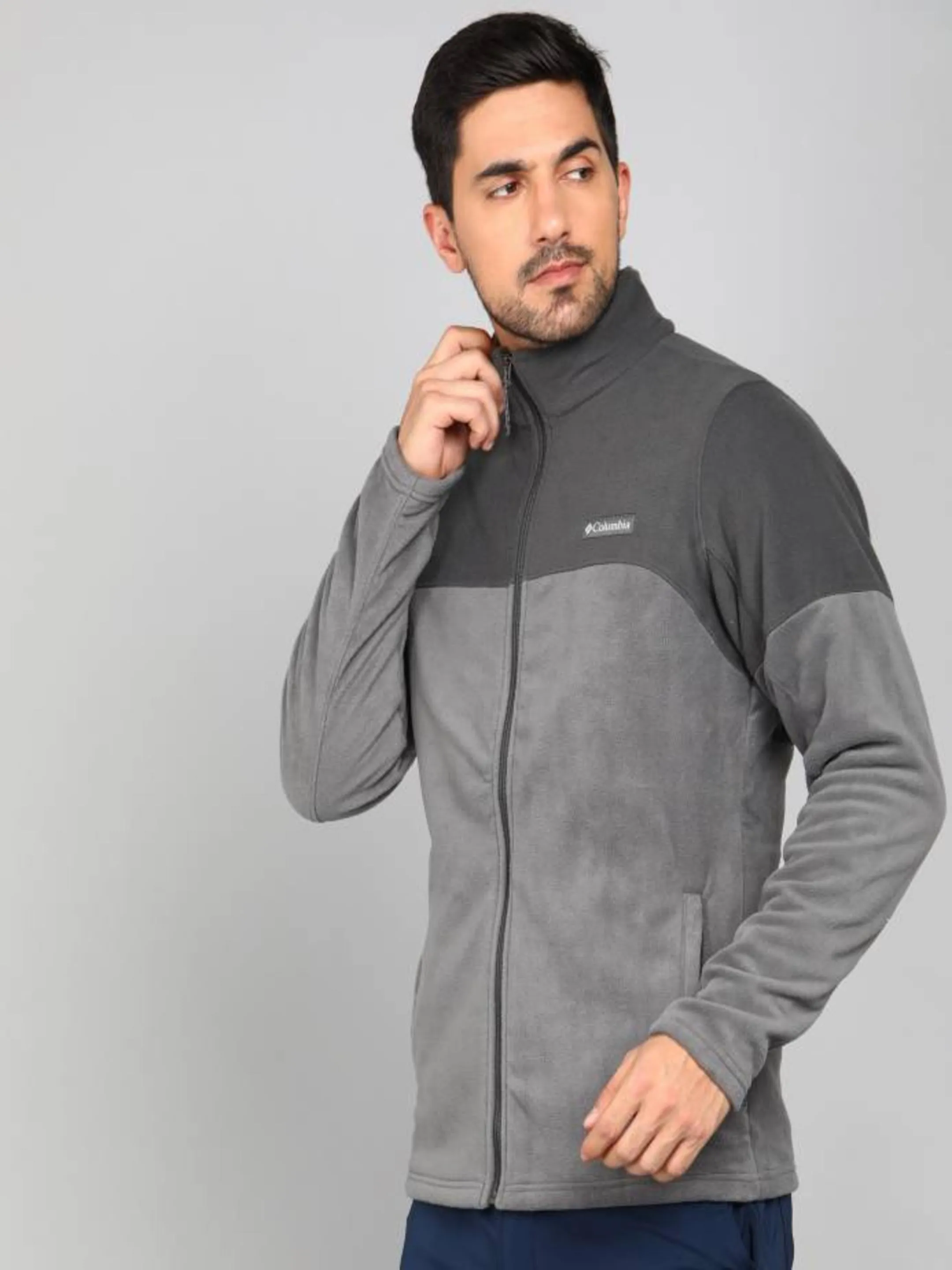 Columbia Men Grey Basin Trail III Fleece Jacket