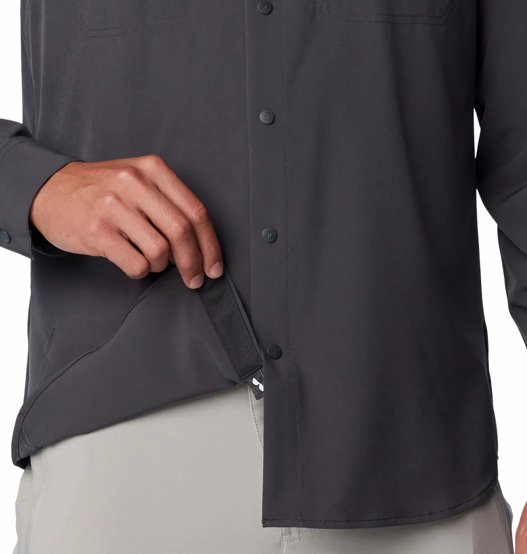 Columbia Men Grey Omni-Shade Summit Valley Woven Long Sleeve Shirt
