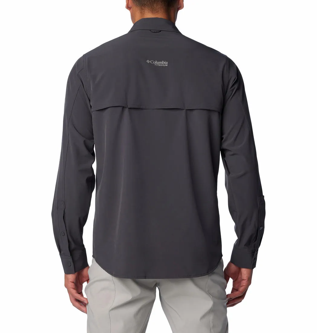 Columbia Men Grey Omni-Shade Summit Valley Woven Long Sleeve Shirt