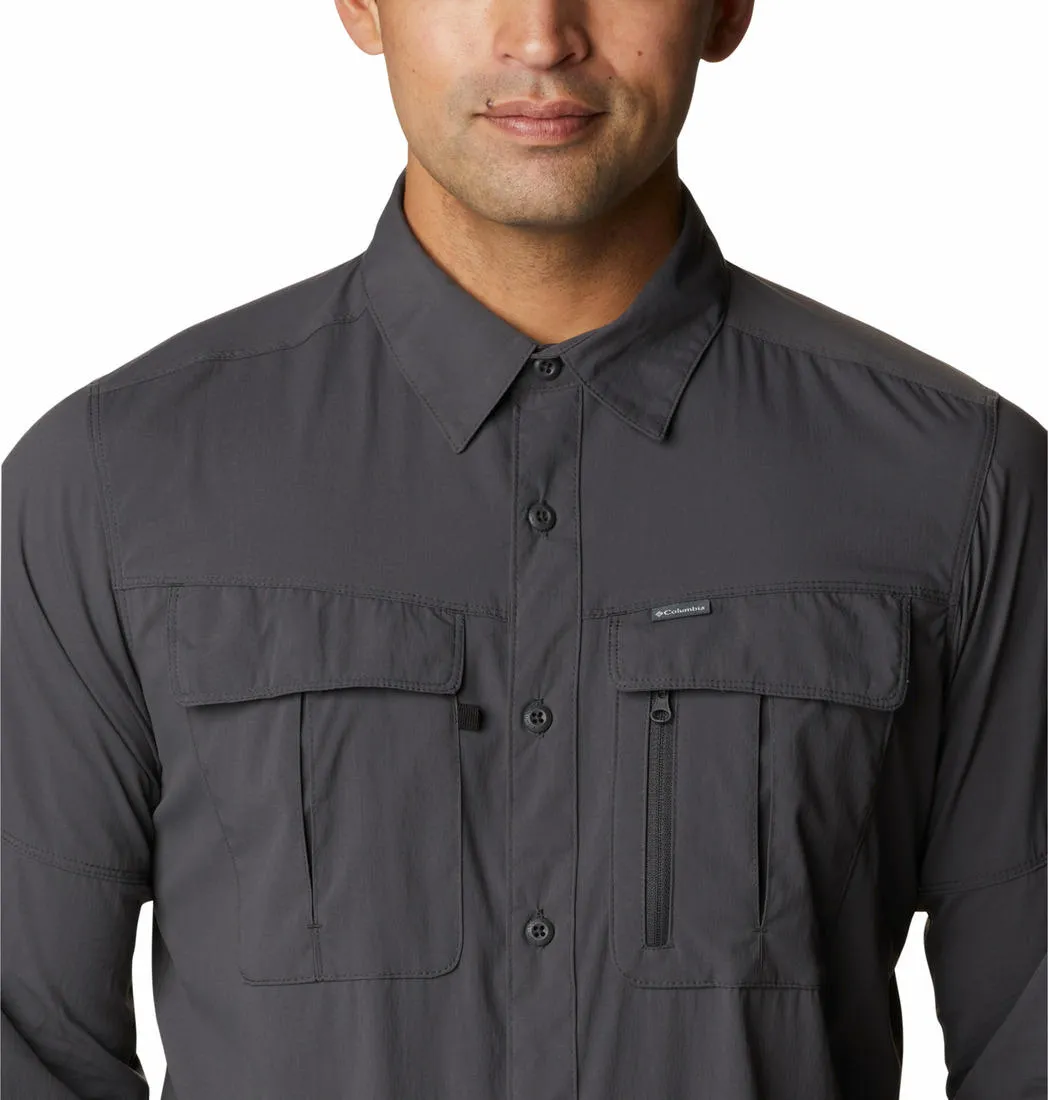 Columbia Men Grey Omni-Shield Newton Ridge II Long Sleeve Shirt
