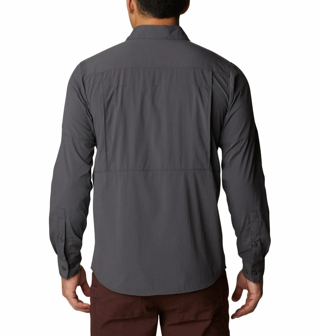 Columbia Men Grey Omni-Shield Newton Ridge II Long Sleeve Shirt