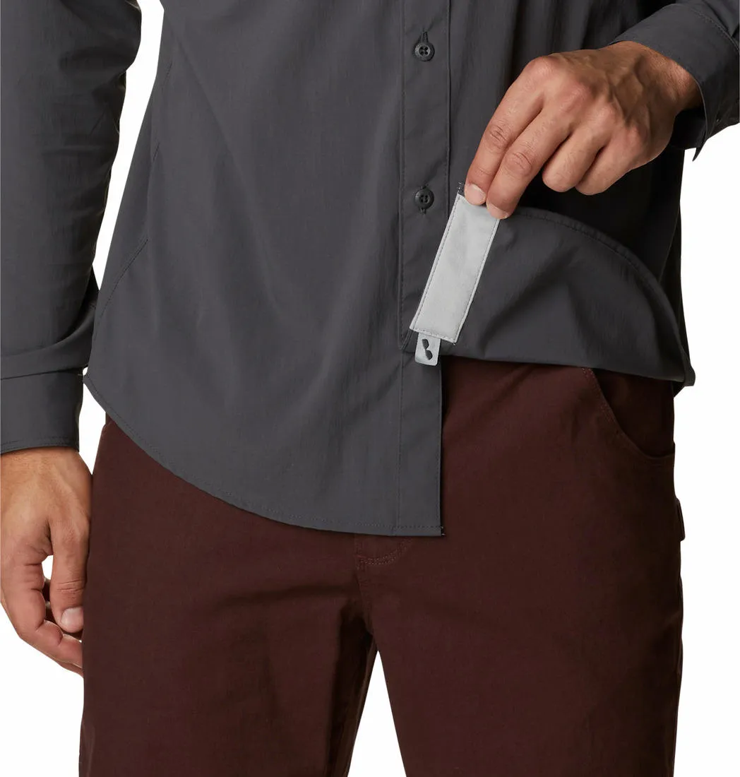 Columbia Men Grey Omni-Shield Newton Ridge II Long Sleeve Shirt