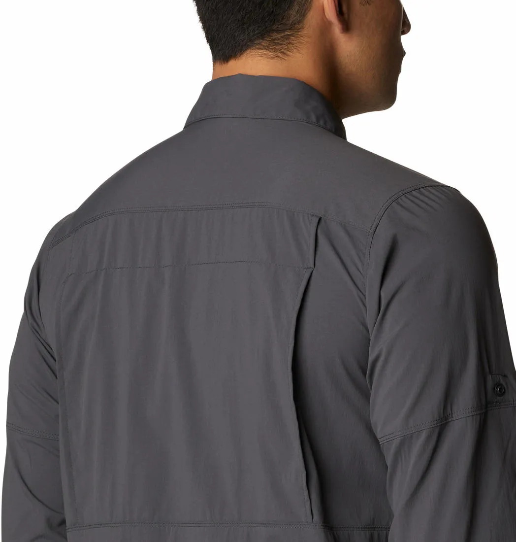 Columbia Men Grey Omni-Shield Newton Ridge II Long Sleeve Shirt