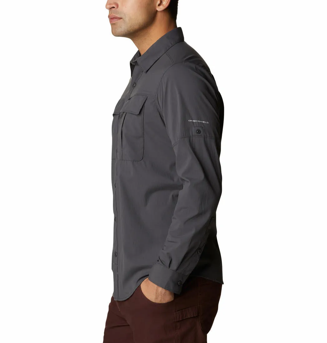 Columbia Men Grey Omni-Shield Newton Ridge II Long Sleeve Shirt