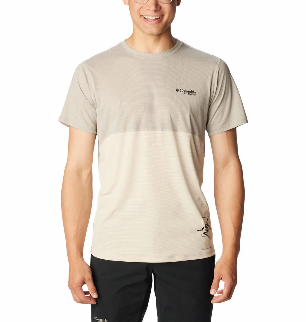 Columbia Men Grey Omni-Wick Cirque River Graphic Crew Tshirt