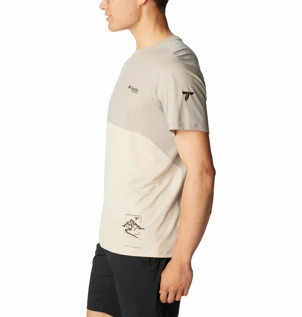 Columbia Men Grey Omni-Wick Cirque River Graphic Crew Tshirt