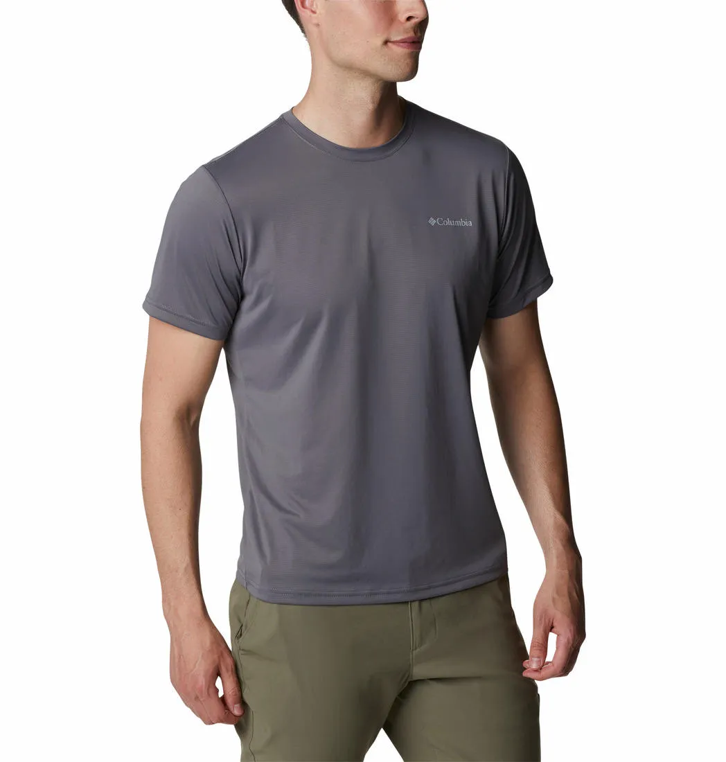 Columbia Men Grey Omni-Wick Hike Crew Tshirt