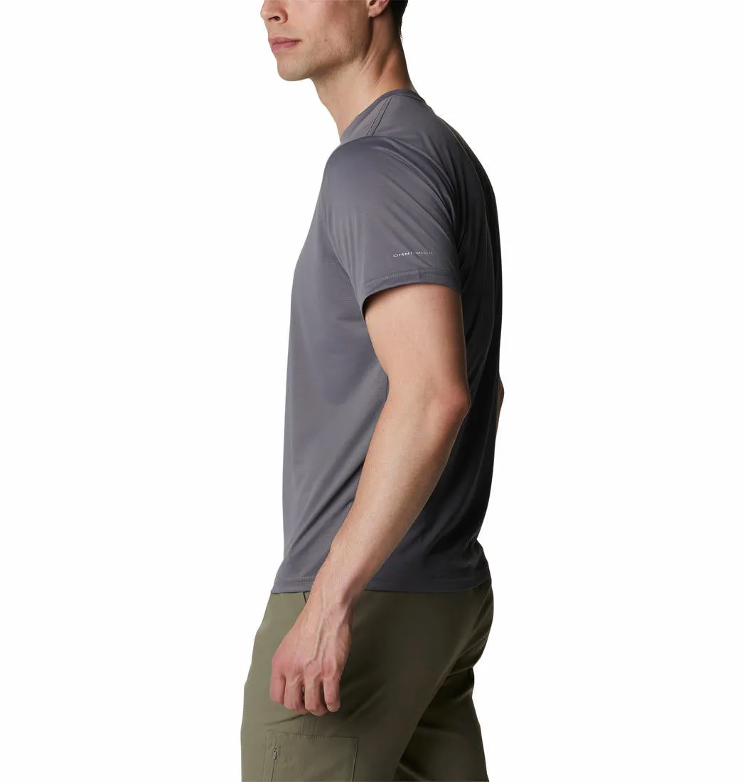 Columbia Men Grey Omni-Wick Hike Crew Tshirt
