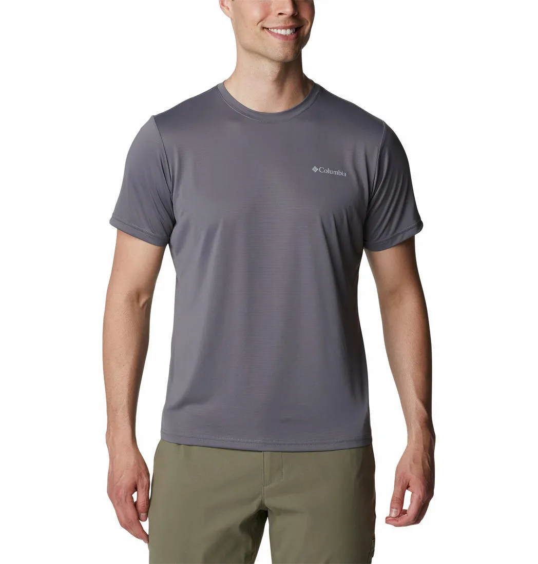 Columbia Men Grey Omni-Wick Hike Crew Tshirt