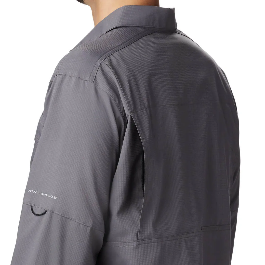 Columbia Men Grey Omni-Wick Silver Ridge Lite Long Sleeve Shirt