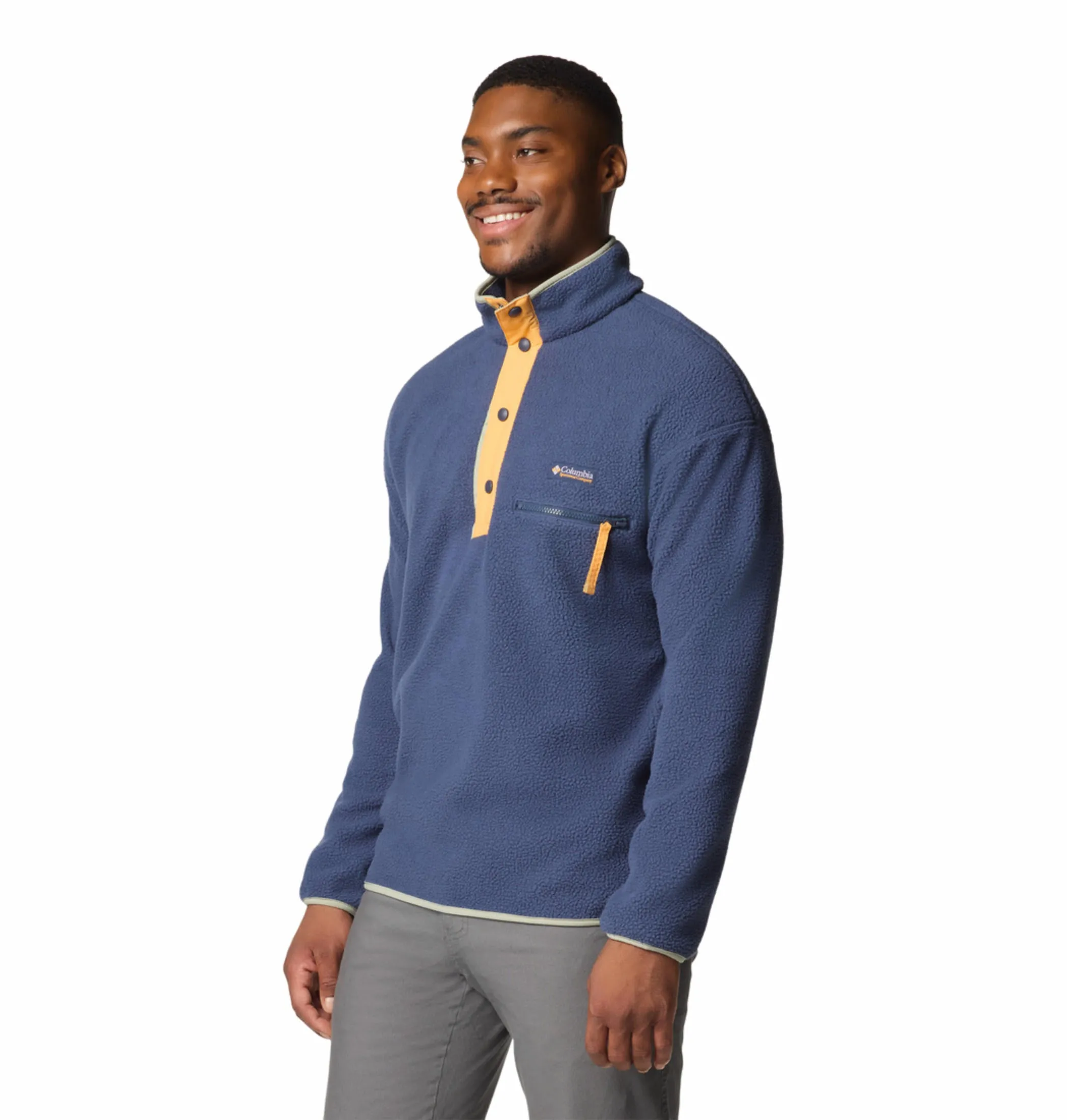 Columbia Men Navy Blue Helvetia II Half Snap Fleece