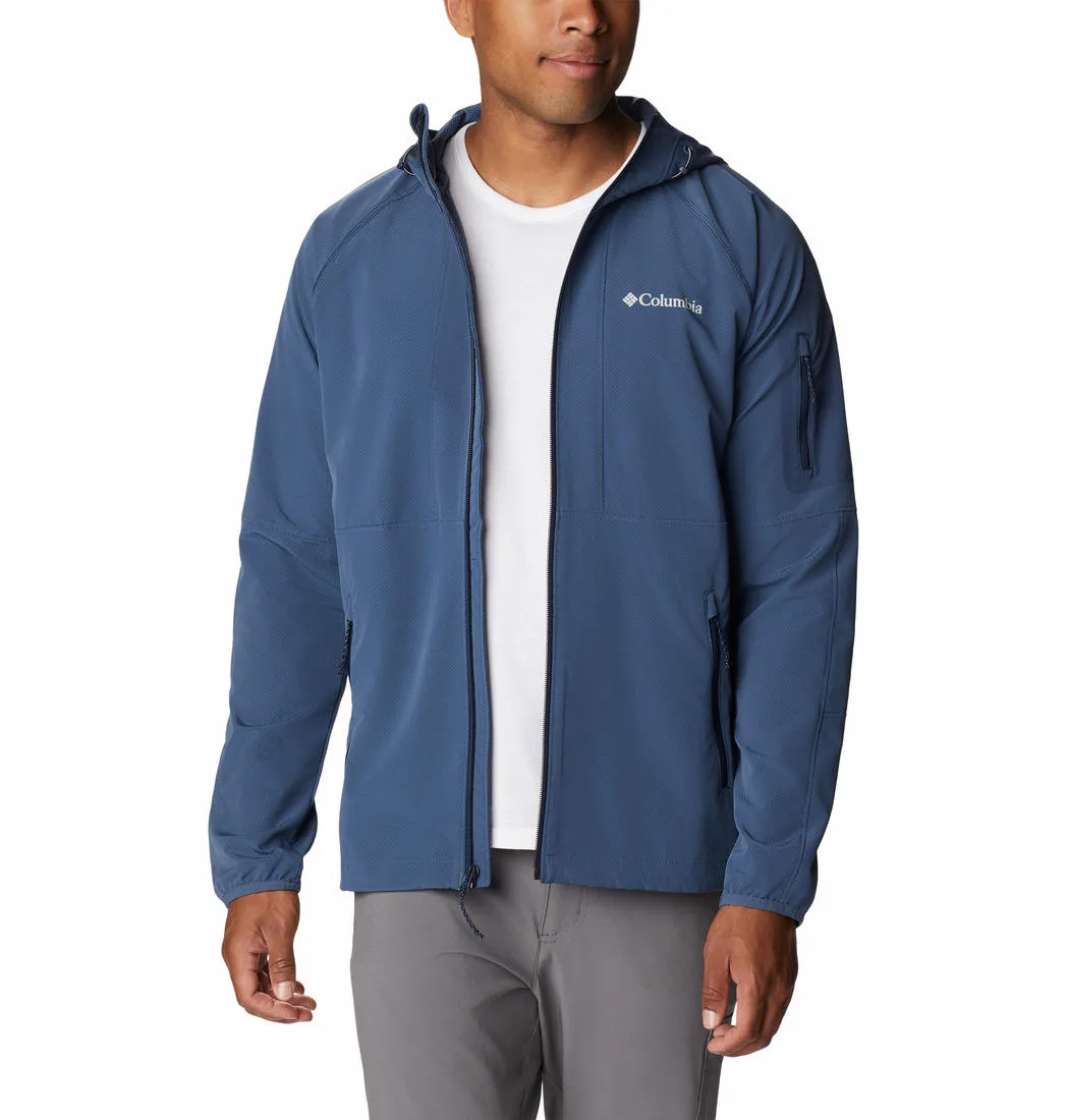 Columbia Men Navy Blue Omni-Shield Tall Heights Hooded Softshell Jacket