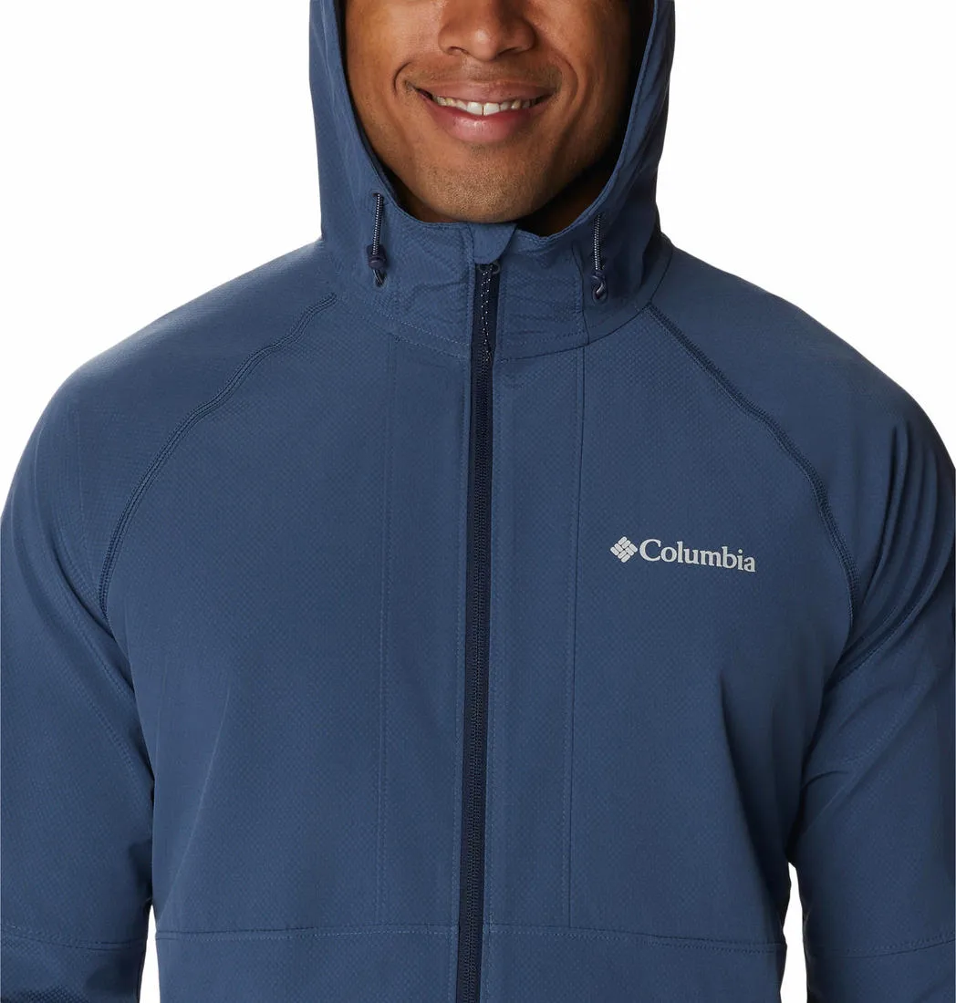 Columbia Men Navy Blue Omni-Shield Tall Heights Hooded Softshell Jacket