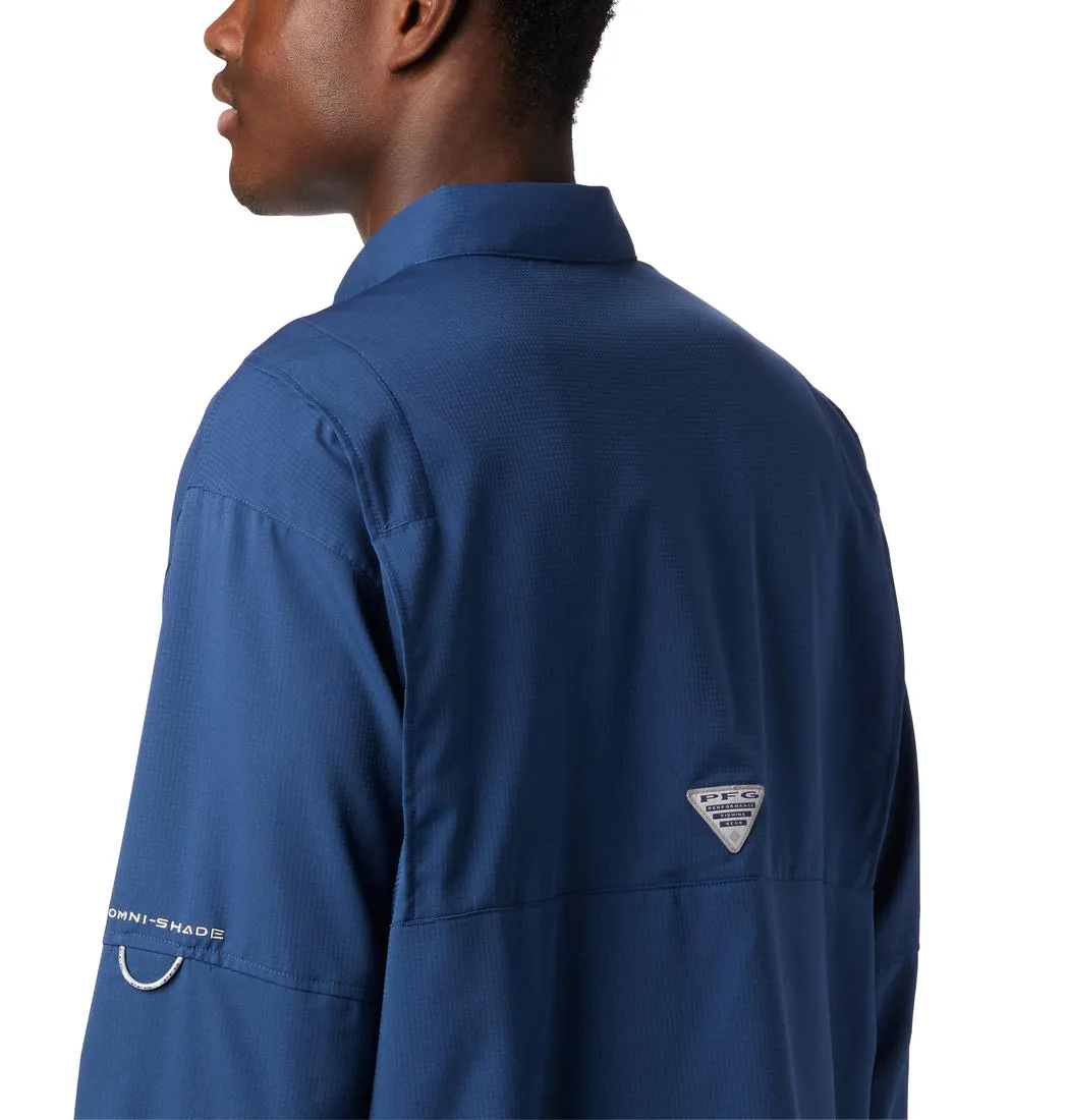Columbia Men Navy Blue Omni-Wick Tamiami II Long Sleeve Shirt