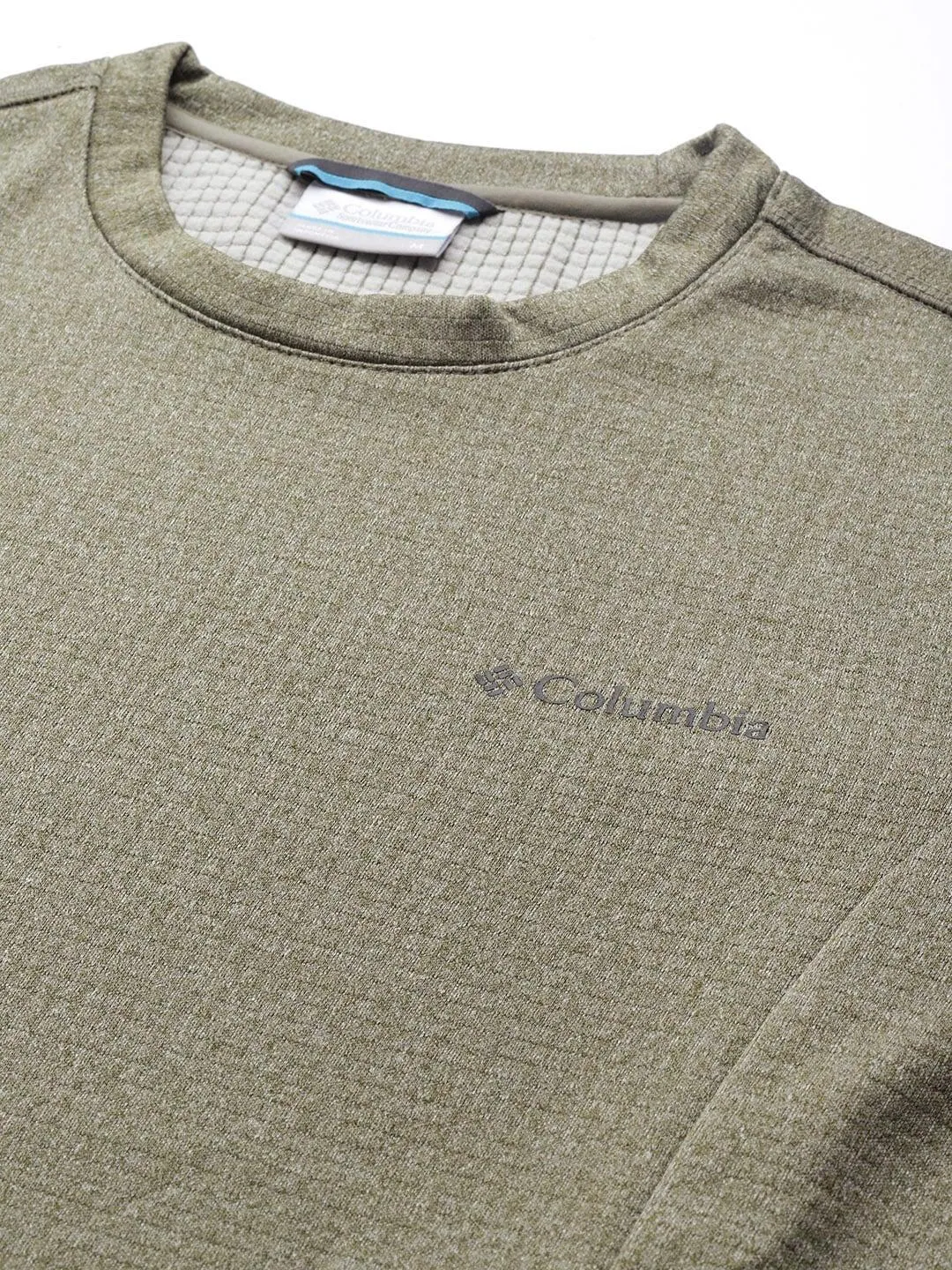 Columbia Men Olive Omni-Wick Park View Crew Fleece Jacket