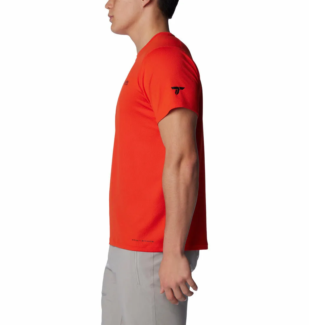Columbia Men Orange Omni-Shade Summit Valley Crew Tshirt