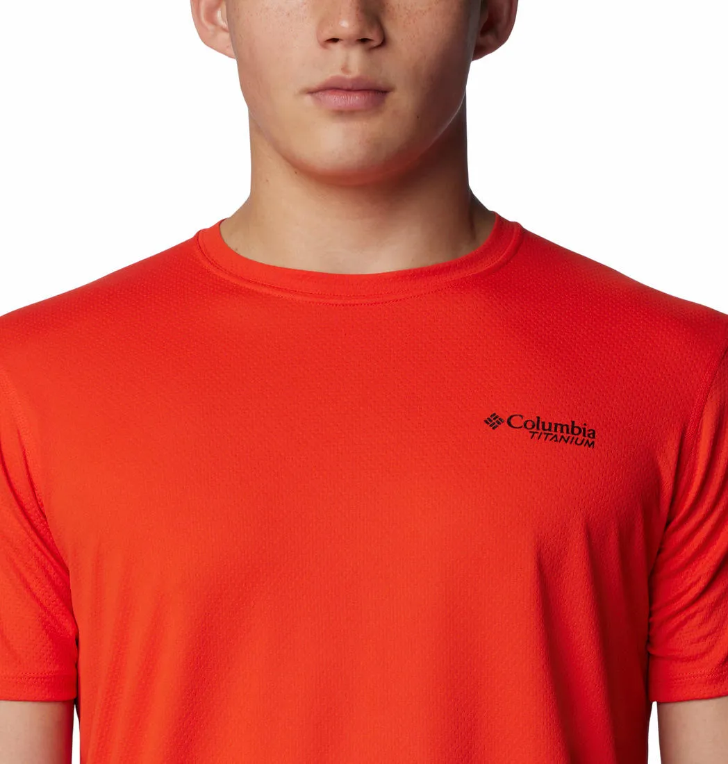 Columbia Men Orange Omni-Shade Summit Valley Crew Tshirt