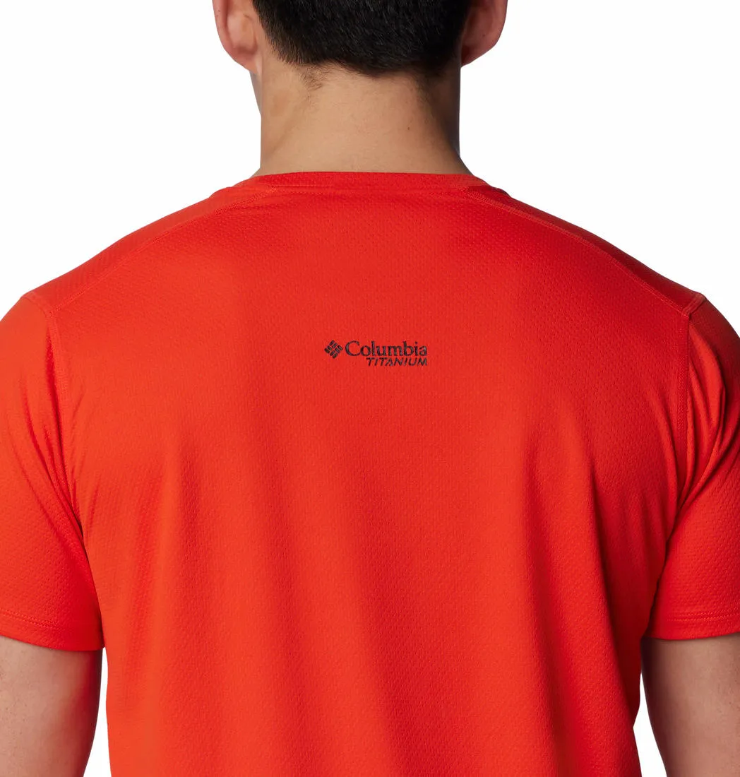 Columbia Men Orange Omni-Shade Summit Valley Crew Tshirt