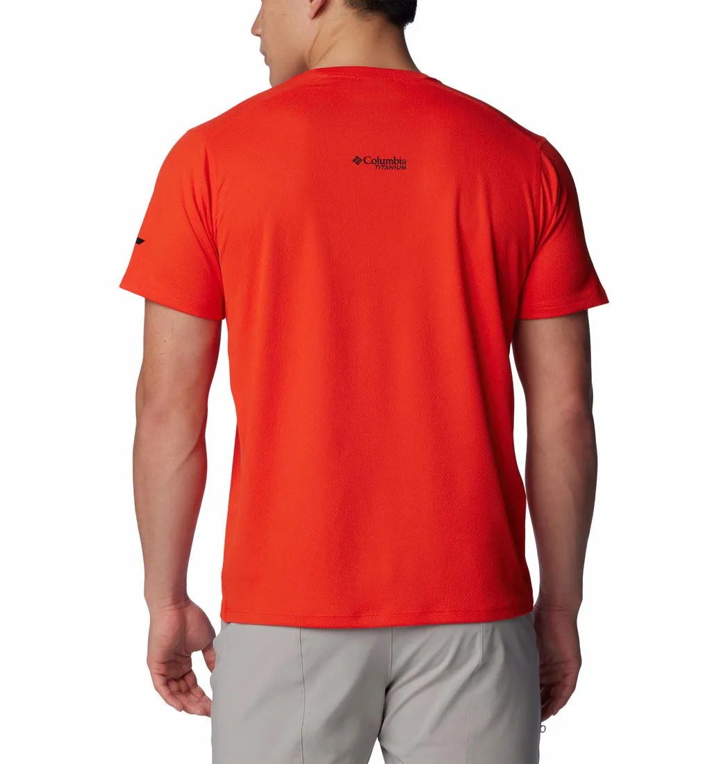 Columbia Men Orange Omni-Shade Summit Valley Crew Tshirt