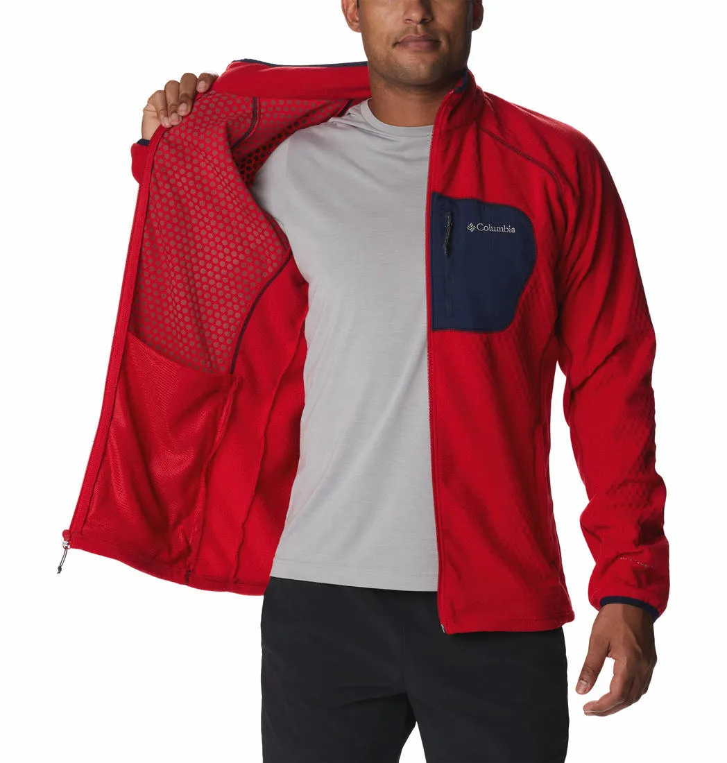 Columbia Men Red Omni-Heat Helix M Outdoor Tracks Fleece Jacket