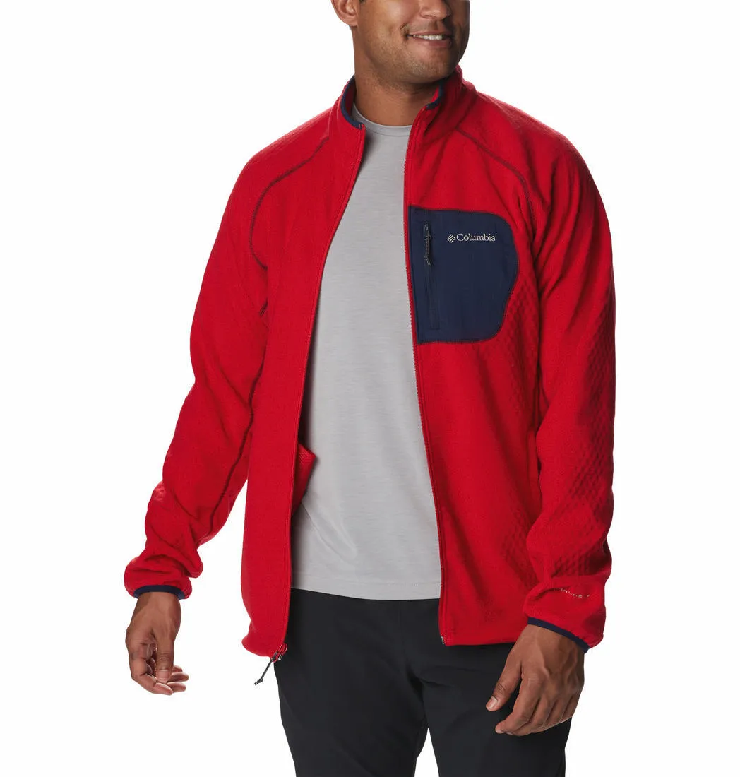 Columbia Men Red Omni-Heat Helix M Outdoor Tracks Fleece Jacket