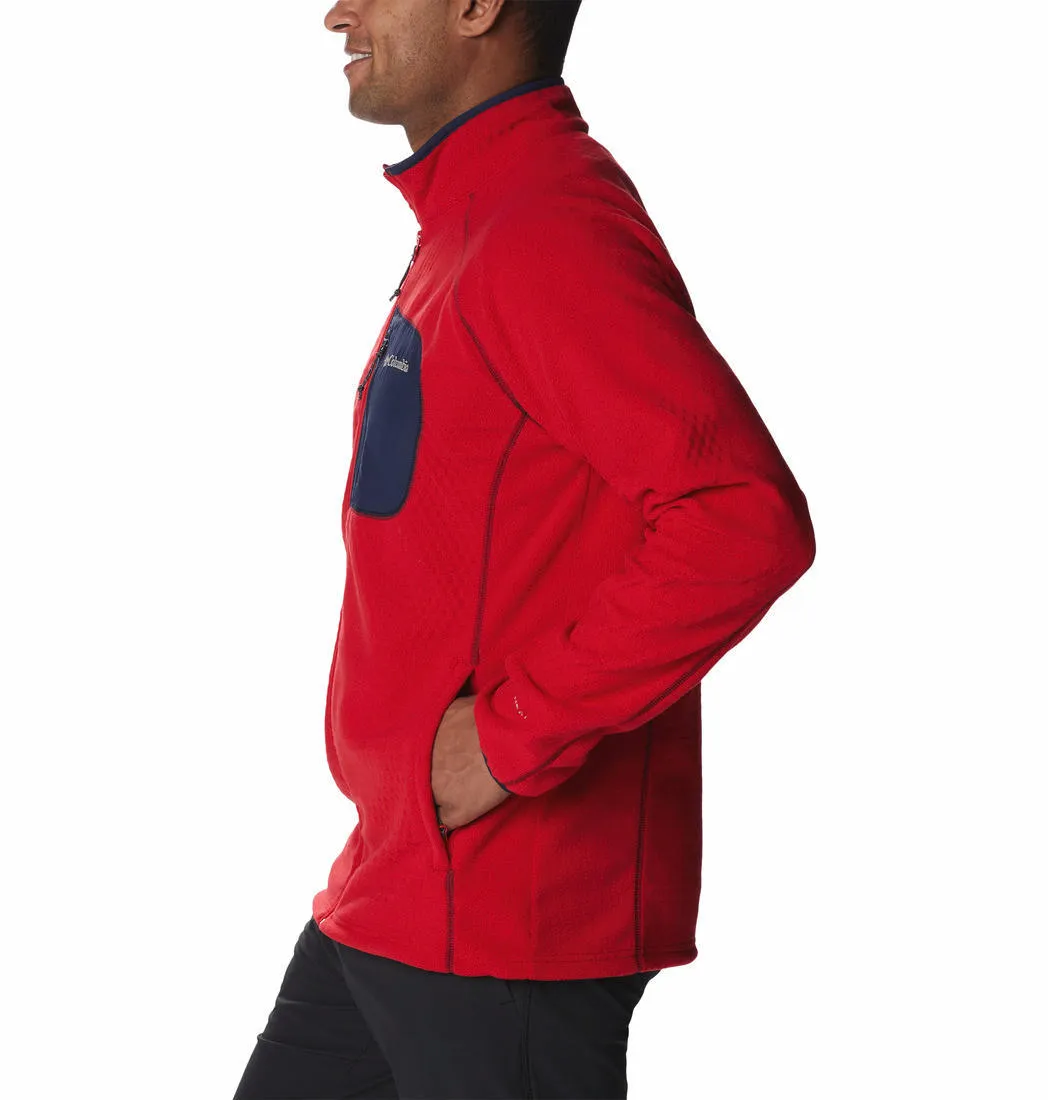Columbia Men Red Omni-Heat Helix M Outdoor Tracks Fleece Jacket