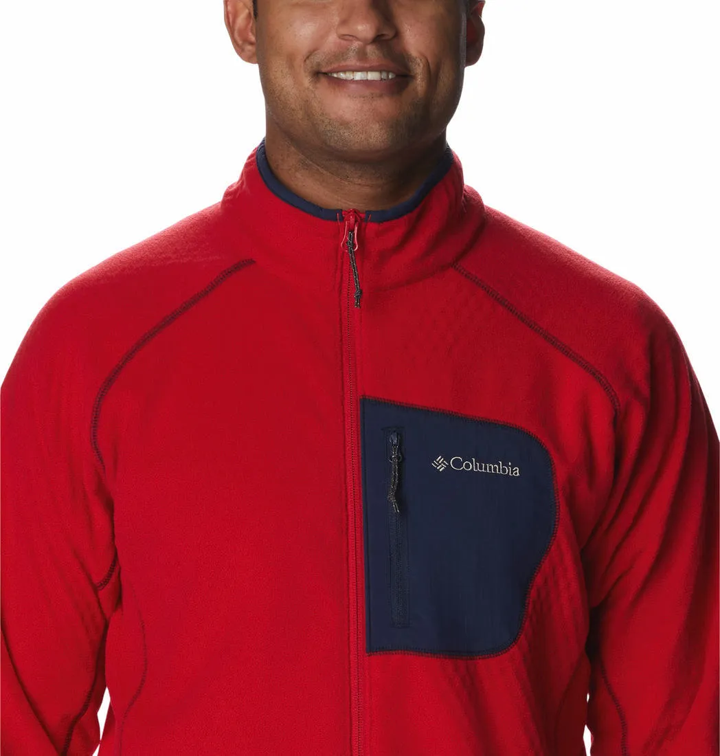 Columbia Men Red Omni-Heat Helix M Outdoor Tracks Fleece Jacket