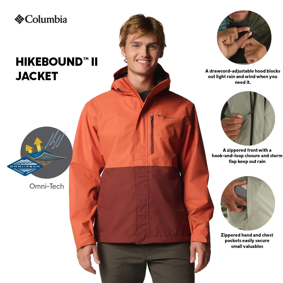 Columbia Men Red Omni-Tech Hikebound II Waterproof Rain Jacket