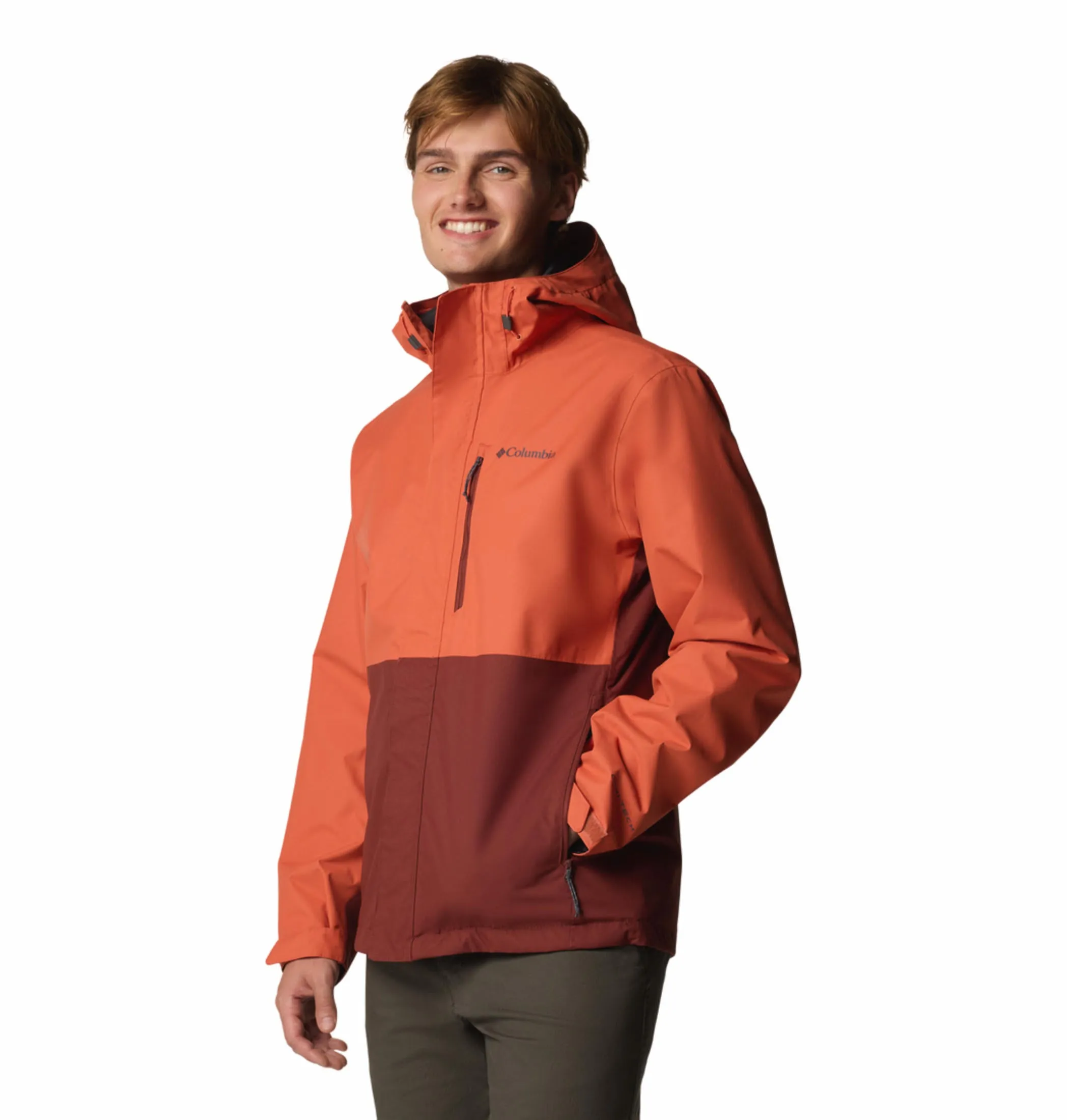 Columbia Men Red Omni-Tech Hikebound II Waterproof Rain Jacket