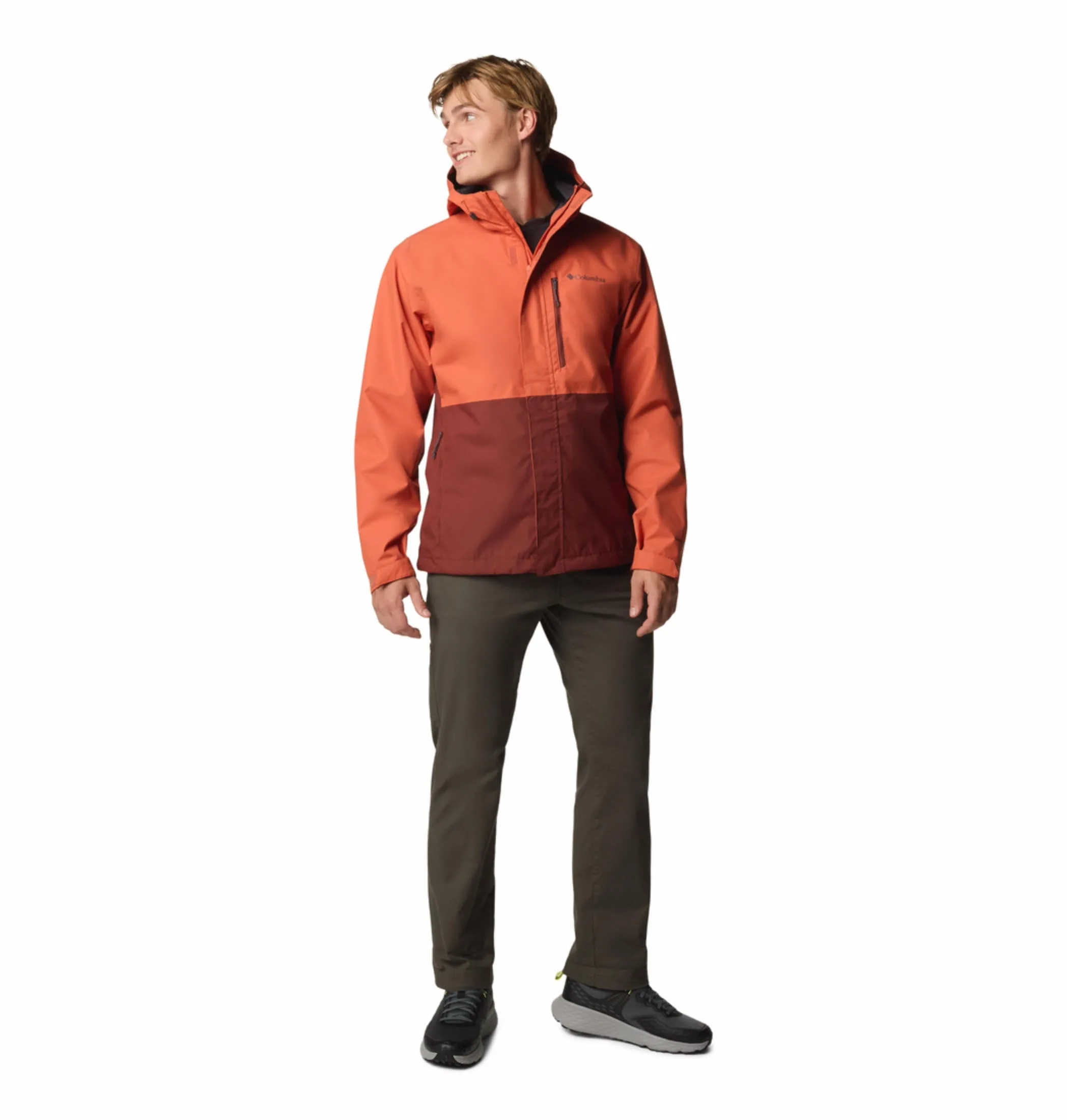 Columbia Men Red Omni-Tech Hikebound II Waterproof Rain Jacket