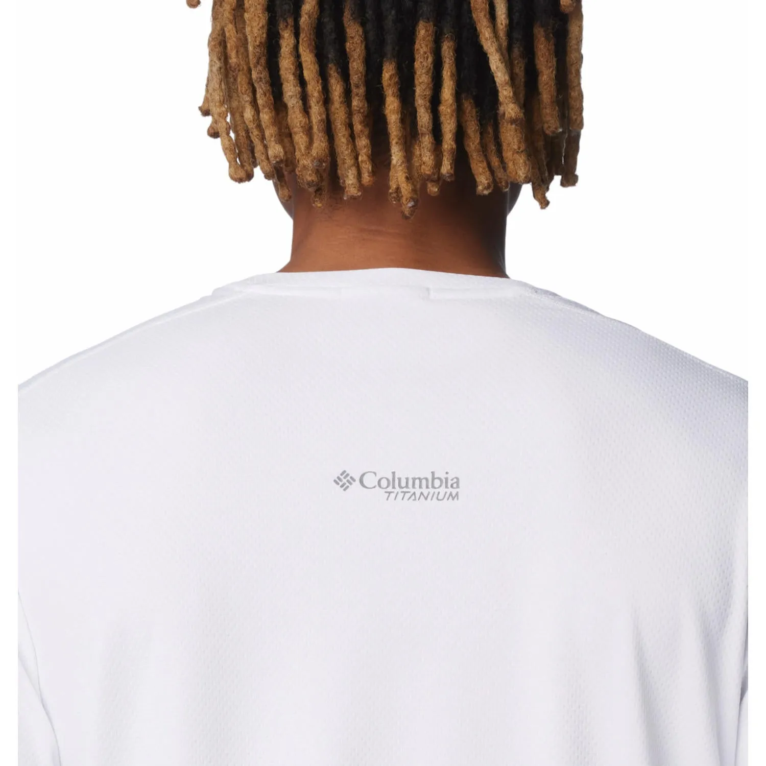 Columbia Men White Omni-Shade Summit Valley Crew Tshirt