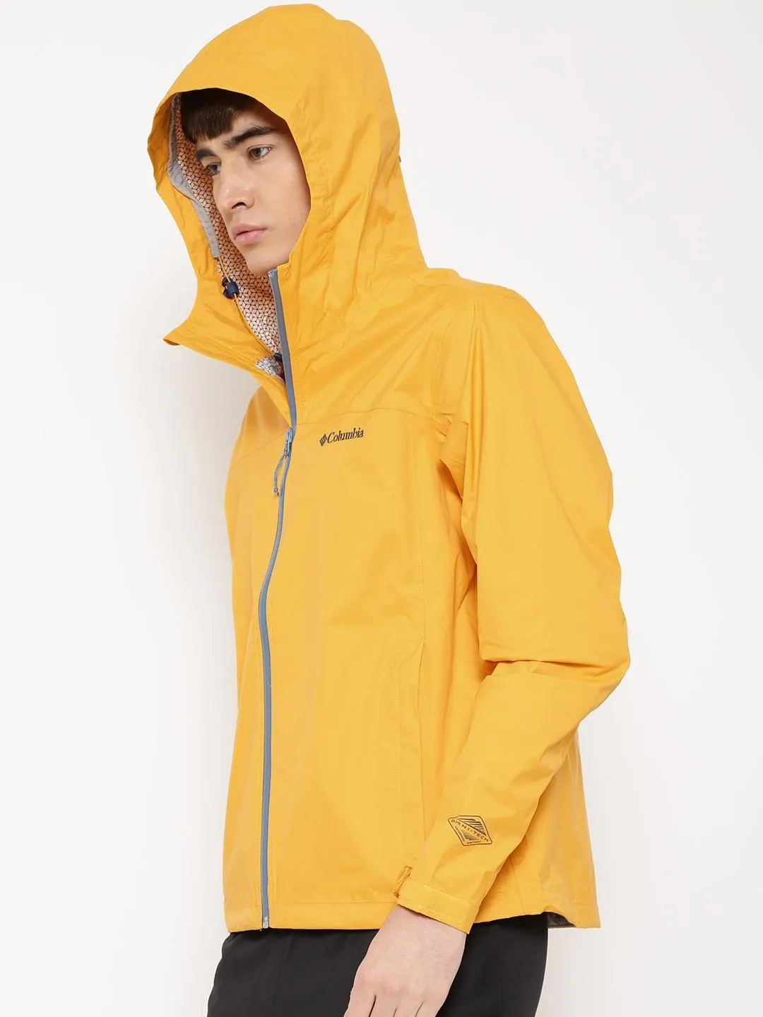 Columbia Men Yellow Omni-Wick EvaPOURation Waterproof Rain Jacket