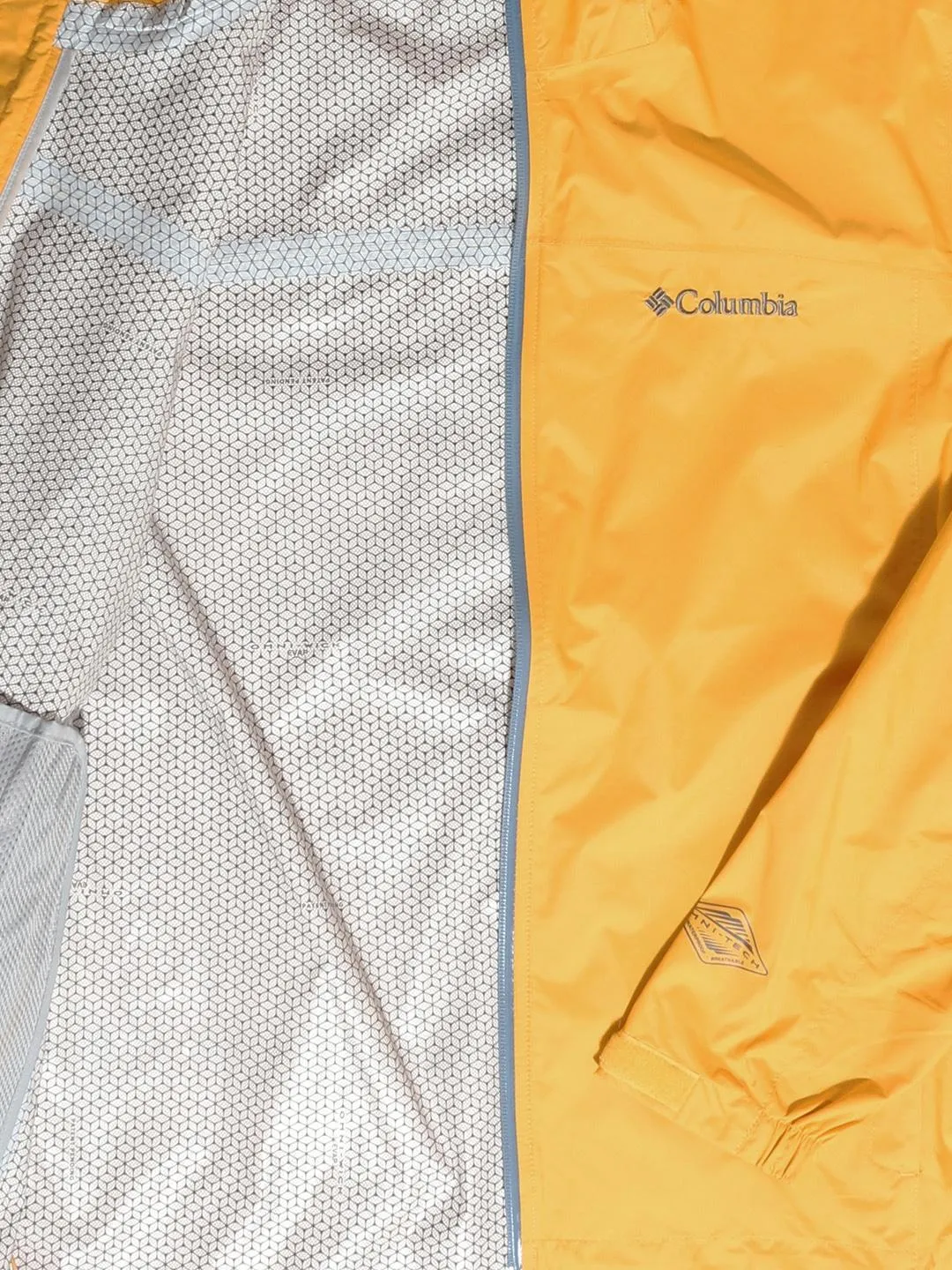 Columbia Men Yellow Omni-Wick EvaPOURation Waterproof Rain Jacket