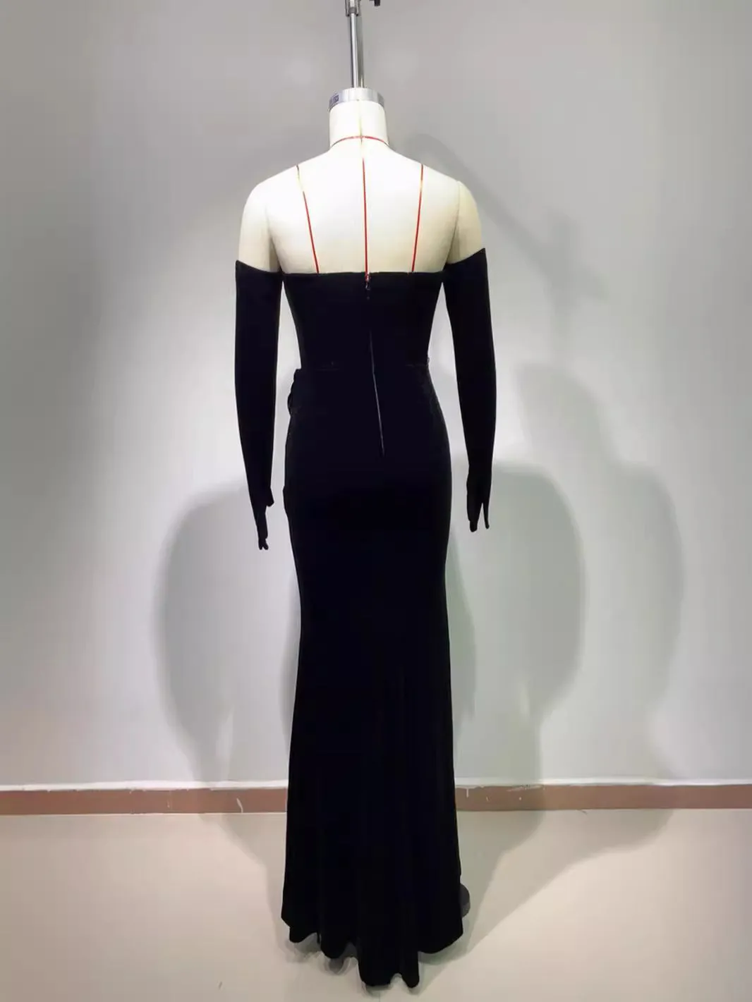 crystal-embellished Strapless Maxi Dress With Gloves Gloria Lanvin