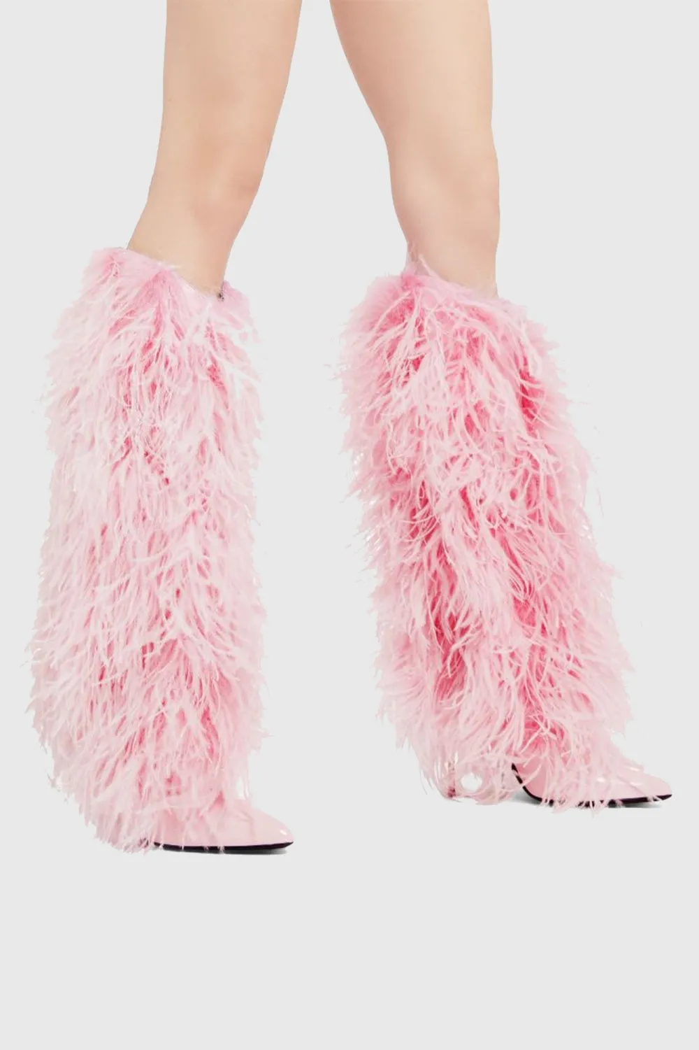 Danica Feather Knee-high Boots - Pink Gloria Lanvin