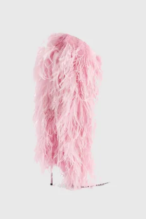 Danica Feather Knee-high Boots - Pink Gloria Lanvin