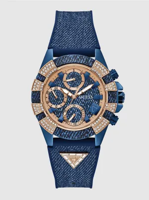 Denim Blue Iconic 40th Silicone Watch Guess