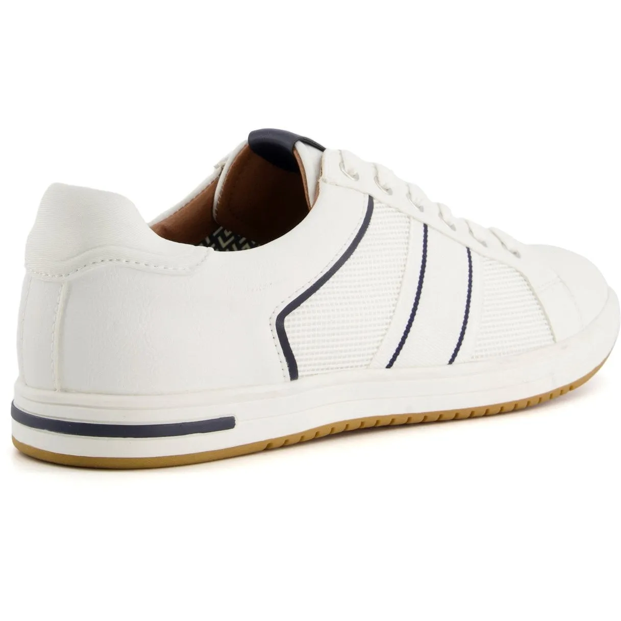 Dune True Stripe Panel Mens Lace up Trainer