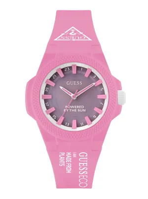 Eco Pink Outspoken Solar Nylon Watch Guess