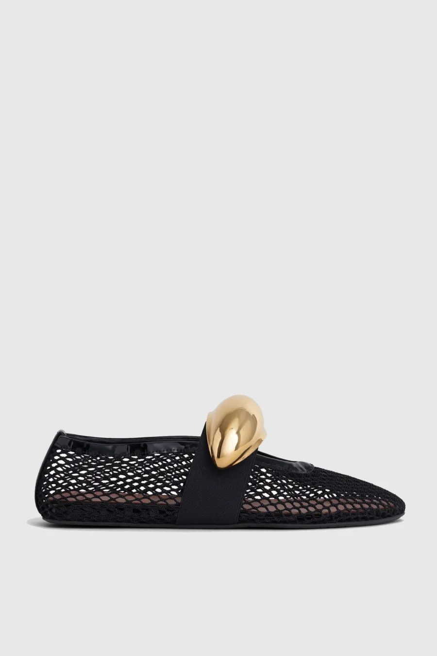 Emerson Hardware Buckle Fishnet Ballet Flats Gloria Lanvin