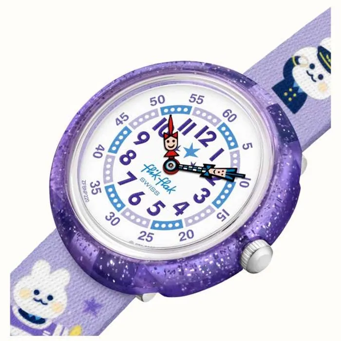 Flik Flak Chasing Clouds Purple Kids Watch FBNP220
