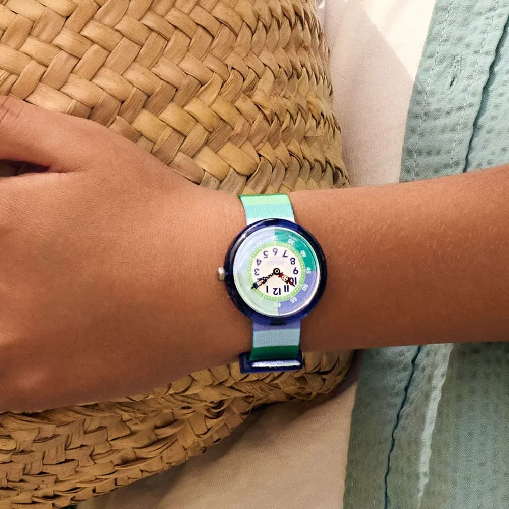 Flik Flak Stripy Green Kids Watch FBNP226
