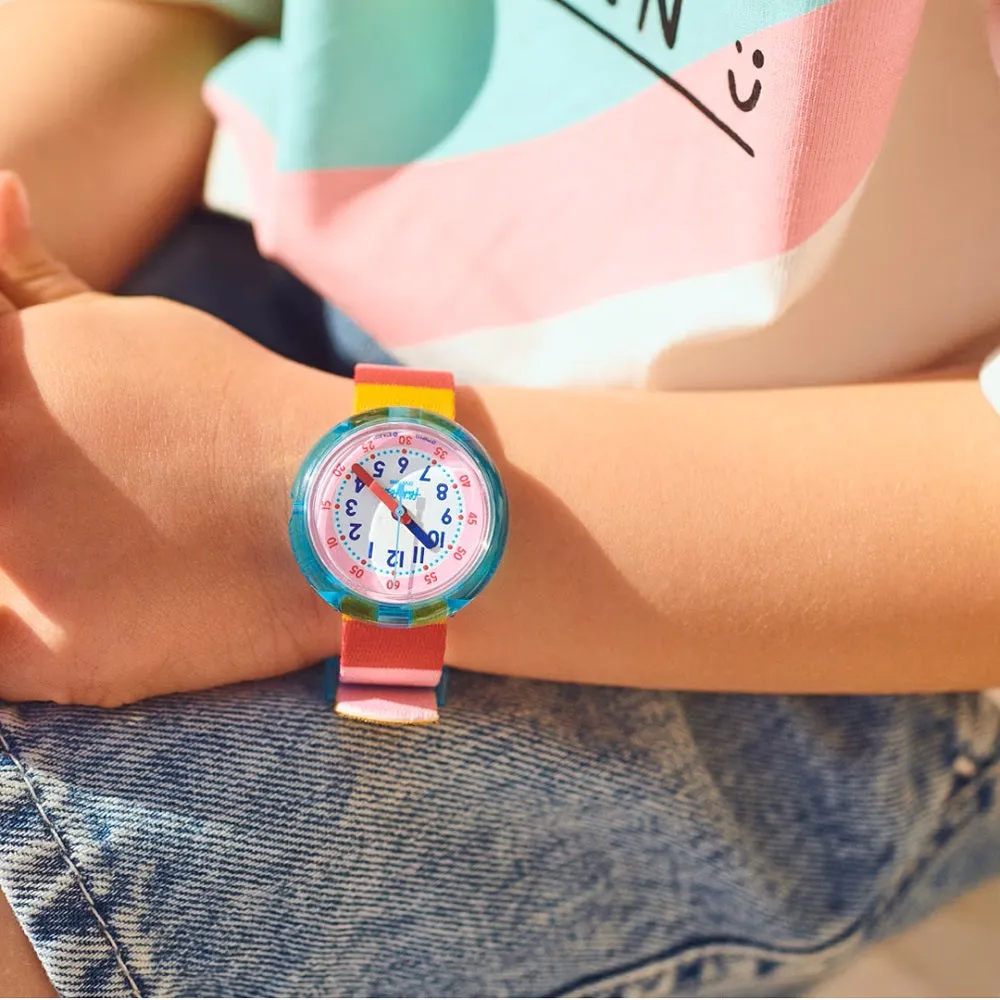 Flik Flak Stripy Pink Kids Watch FPNP113