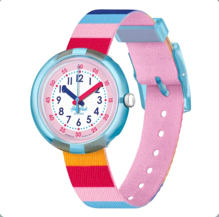 Flik Flak Stripy Pink Kids Watch FPNP113