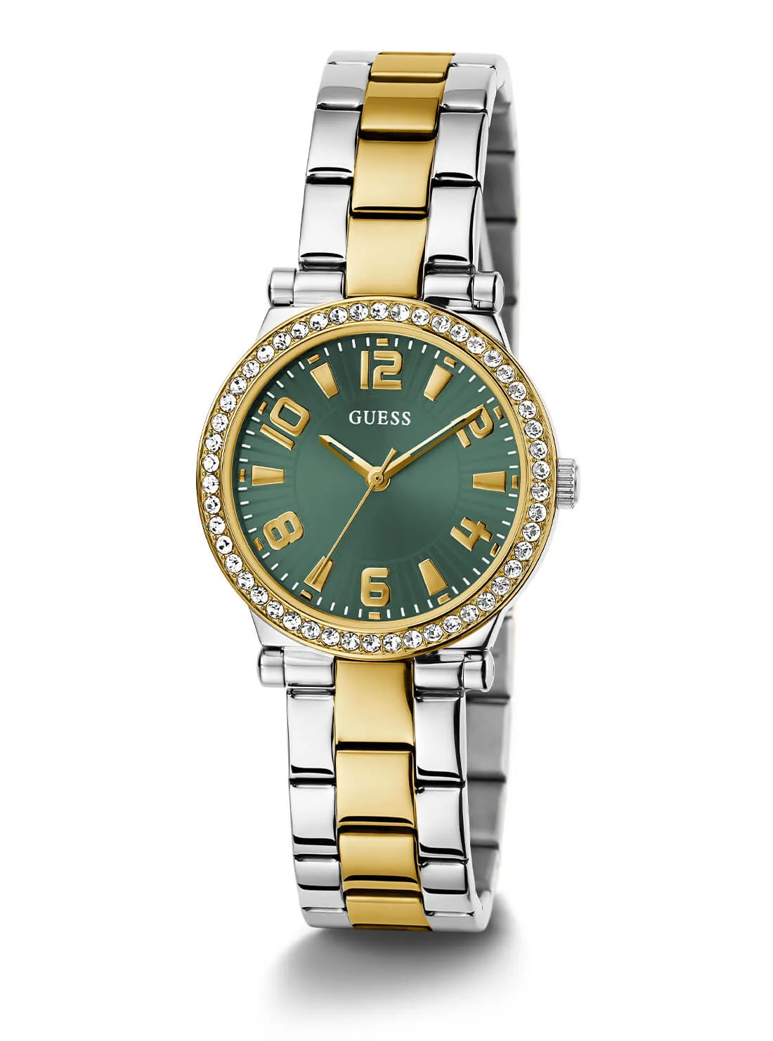 Gold and Silver Crystal Fawn Link Watch Guess