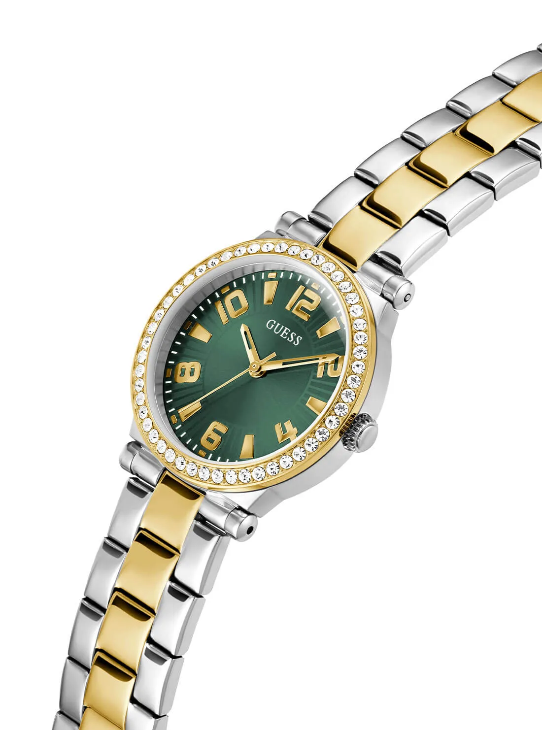Gold and Silver Crystal Fawn Link Watch Guess