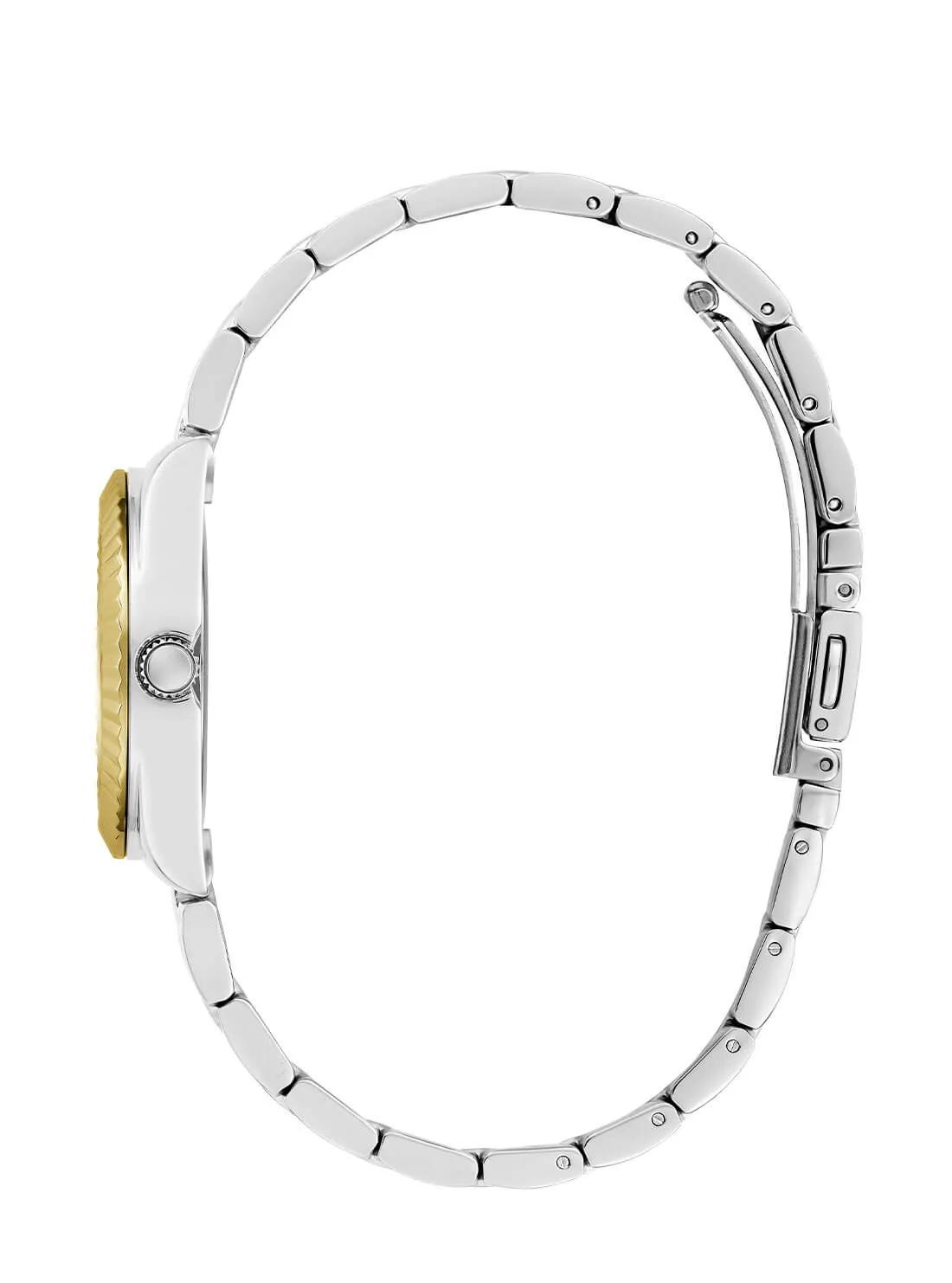 Gold and Silver Mini Luna Blue Dial Vintage Link Watch Guess