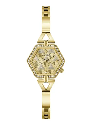 Gold Audrey Glitz Hexagonal Link Watch Guess